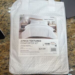 Waffle Textured Comforter 2 Pc Set Alternative  Ultra Soft Bedding Twin/Twin XL